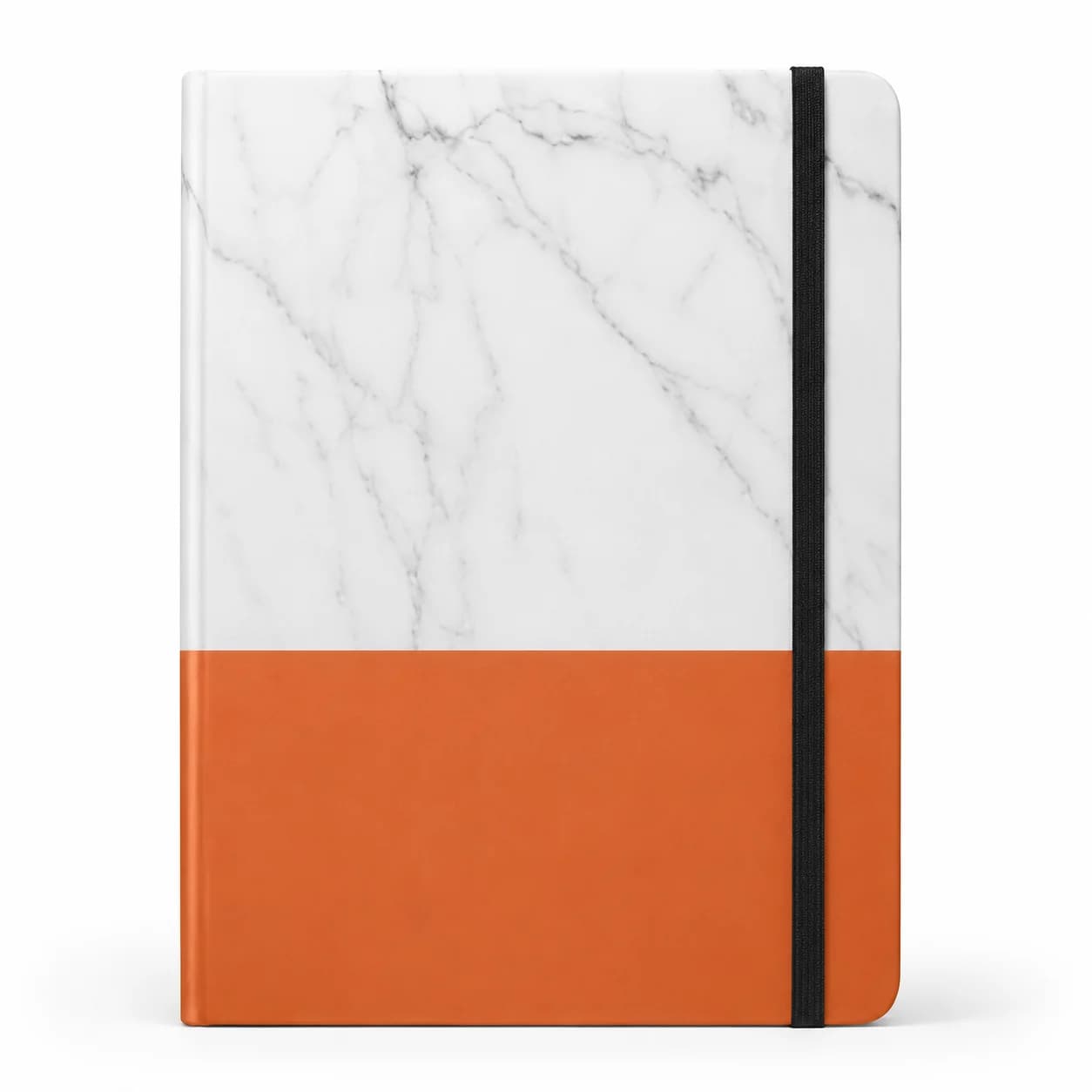 Elegant Marble & Orange Hardcover Journal Notebook