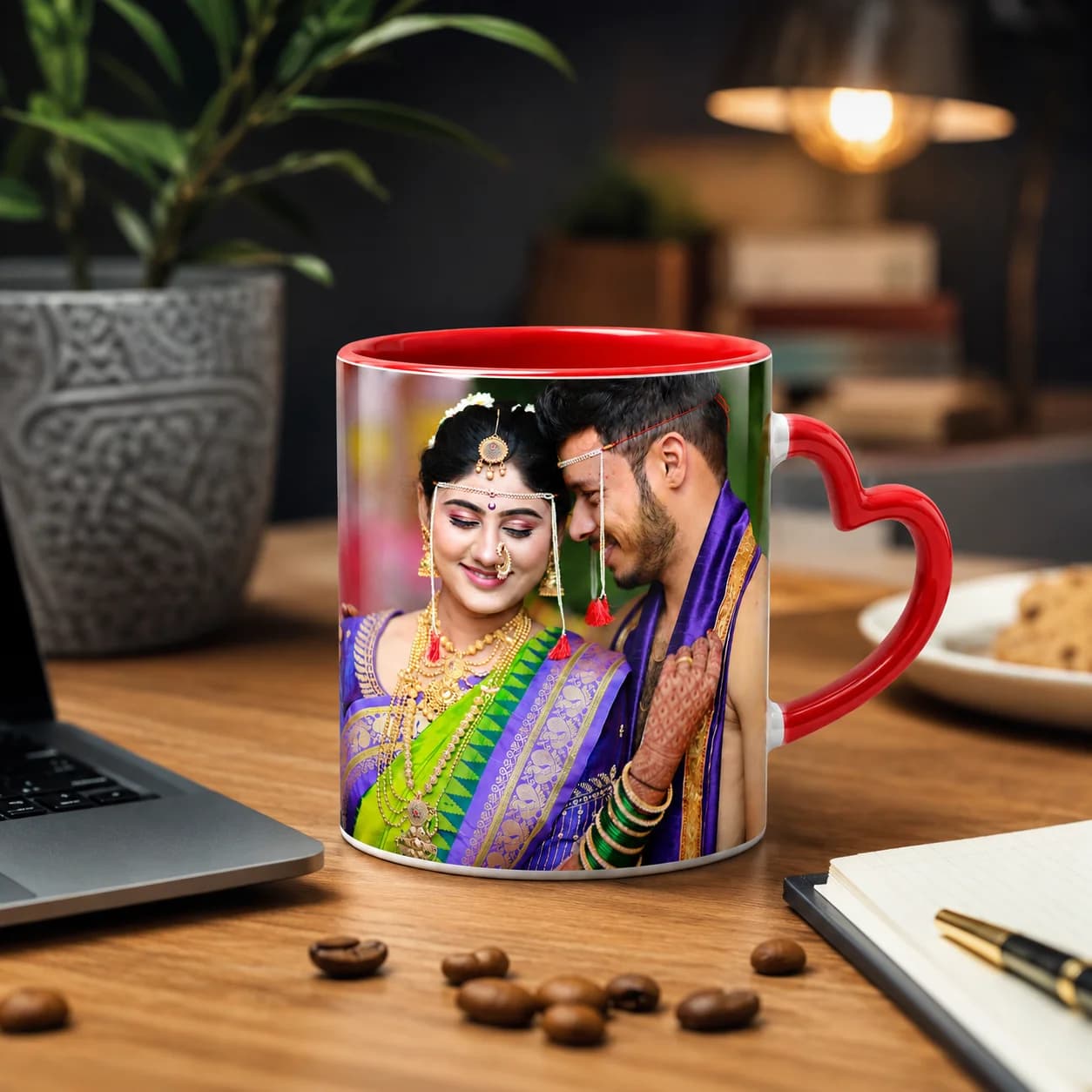 Personalized Photo Mug Heart Handle view 2