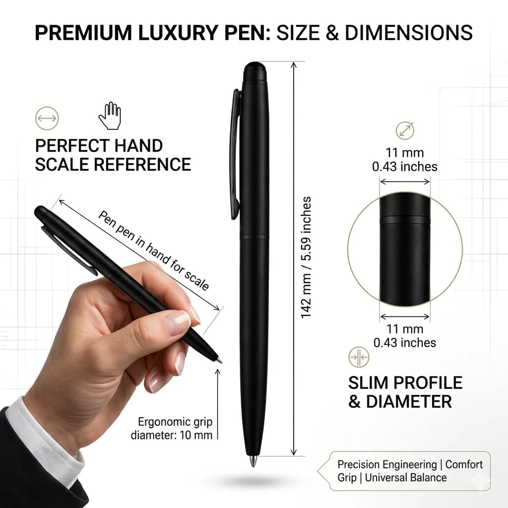 Premium Luxury Ball Pen – Sleek Matte Black Finish view 3