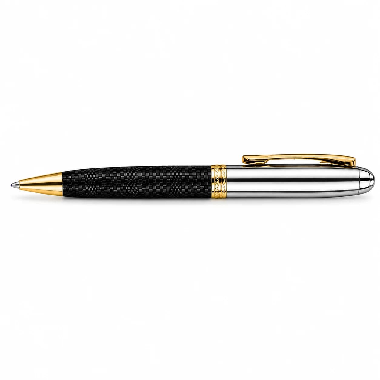 Luxury Metal Ball Pen with Carbon Fiber Finish P4701 view 7
