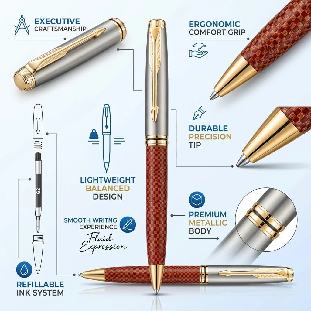 Luxury Executive Ball Pen with Textured Finish view 3