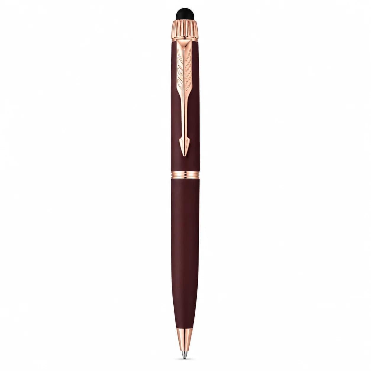 Premium Burgundy Executive Ball Pen with Rose Gold Accents view 1