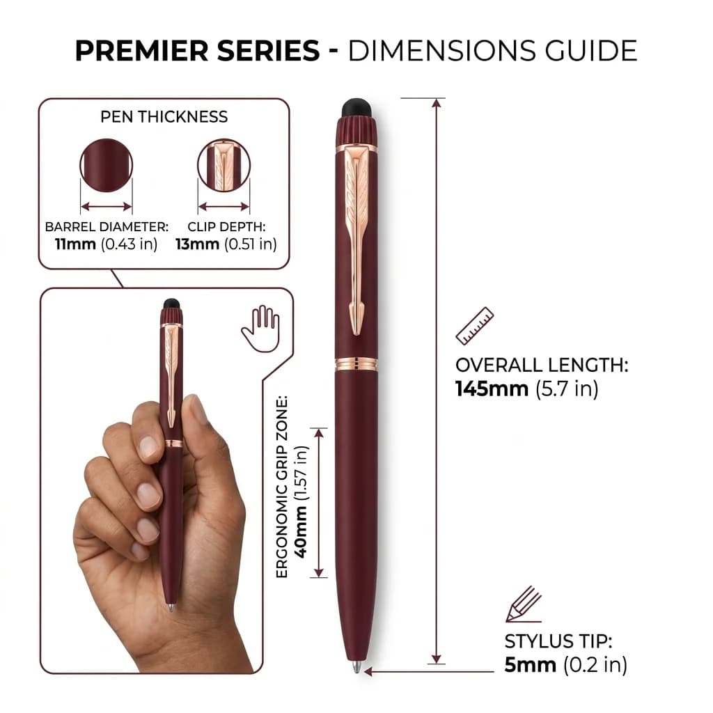 Premium Burgundy Executive Ball Pen with Rose Gold Accents view 5