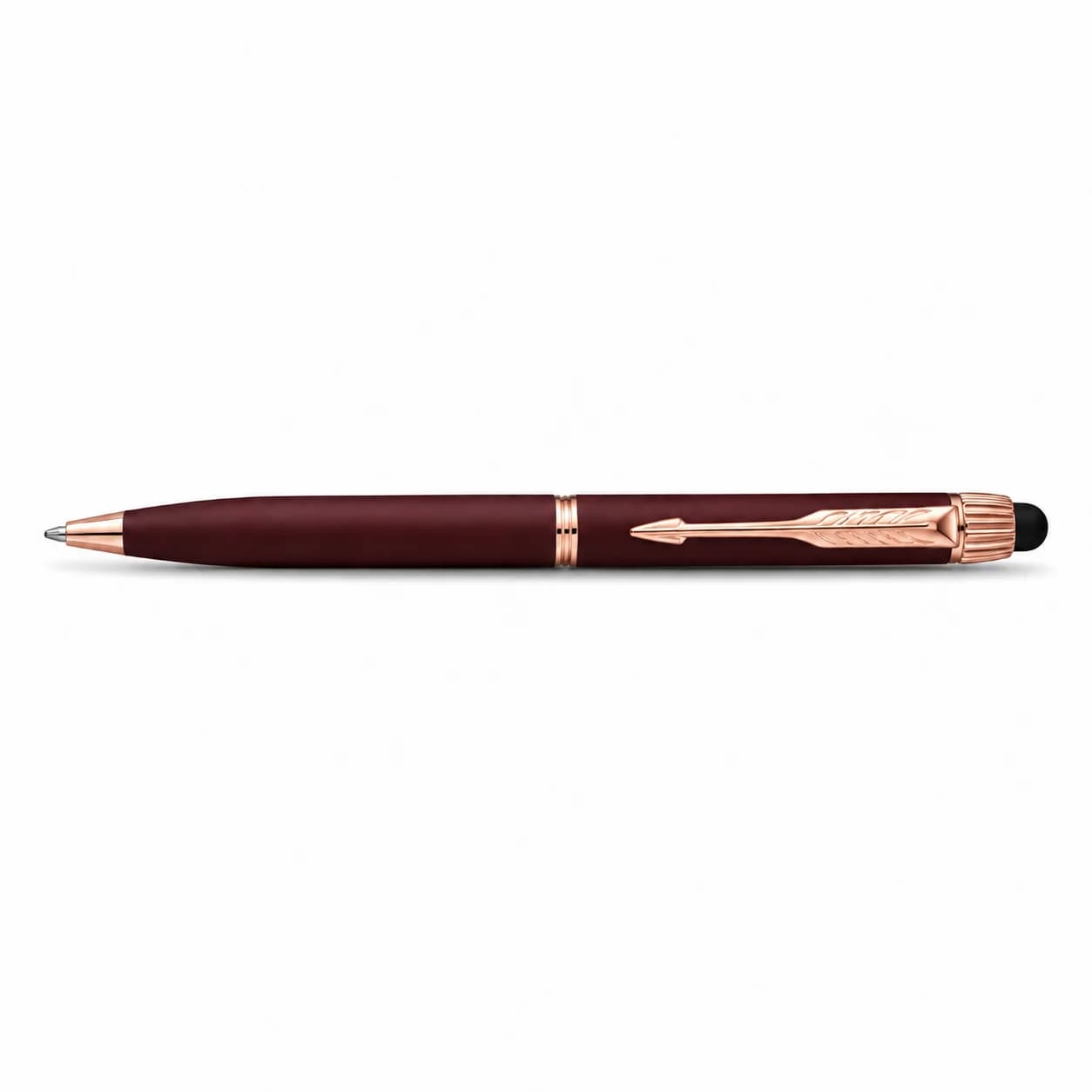 Premium Burgundy Executive Ball Pen with Rose Gold Accents view 6