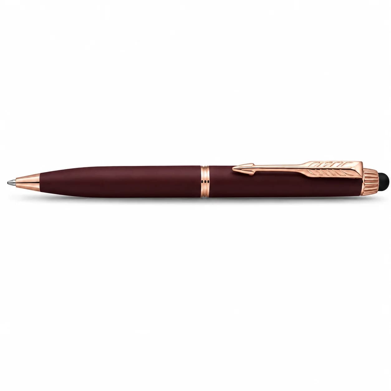 Premium Burgundy Executive Ball Pen with Rose Gold Accents view 7
