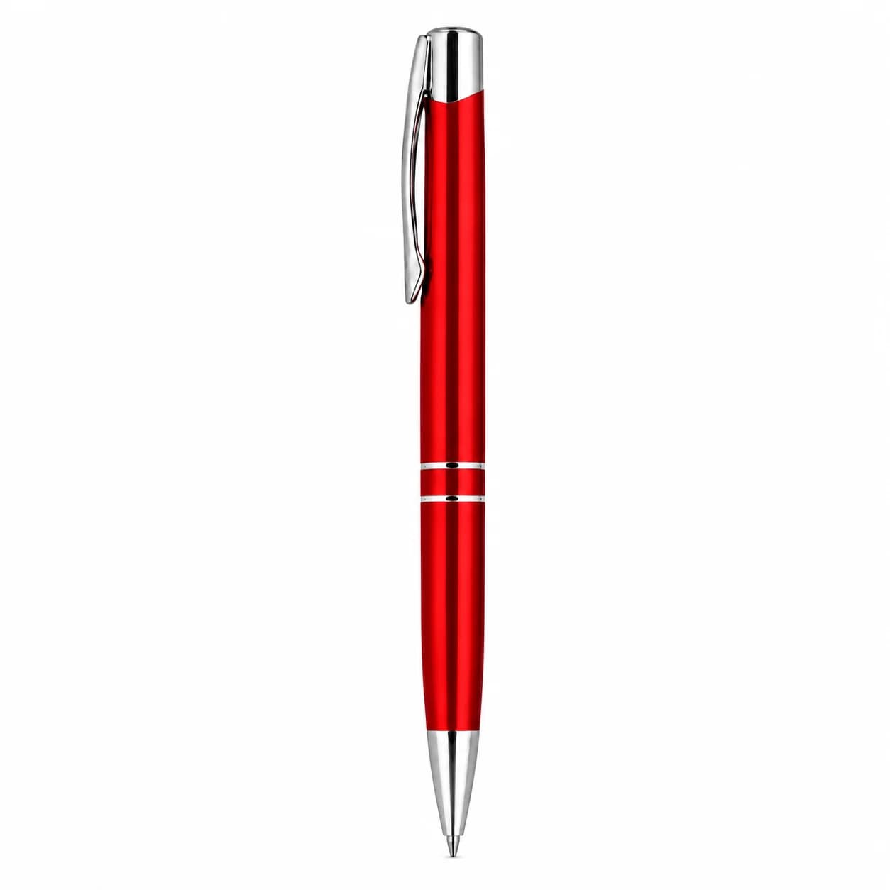 Premium Metallic Red Ball Pen with Chrome Accents