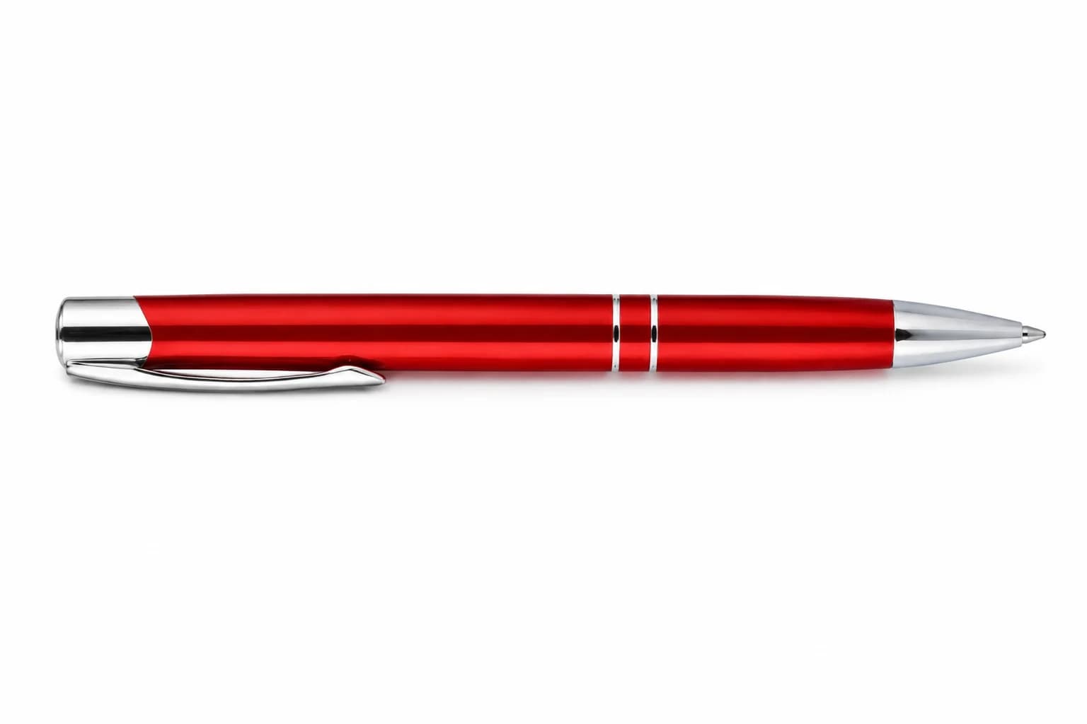 Premium Metallic Red Ball Pen with Chrome Accents view 3
