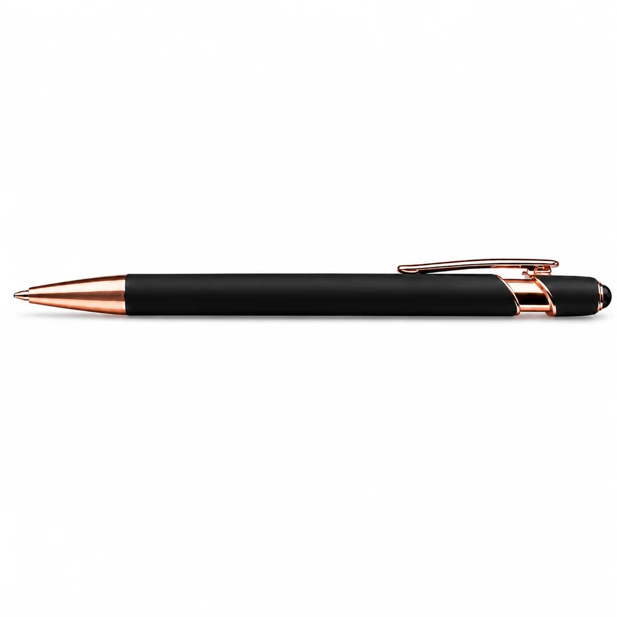 Premium Matte Black Executive Ball Pen with Rose Gold Accents view 6