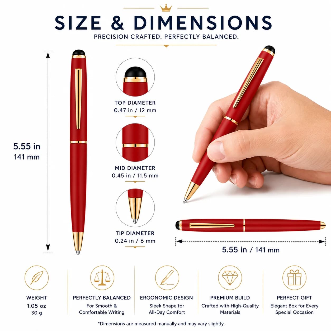 Premium Red & Gold Executive Ball Pen view 2