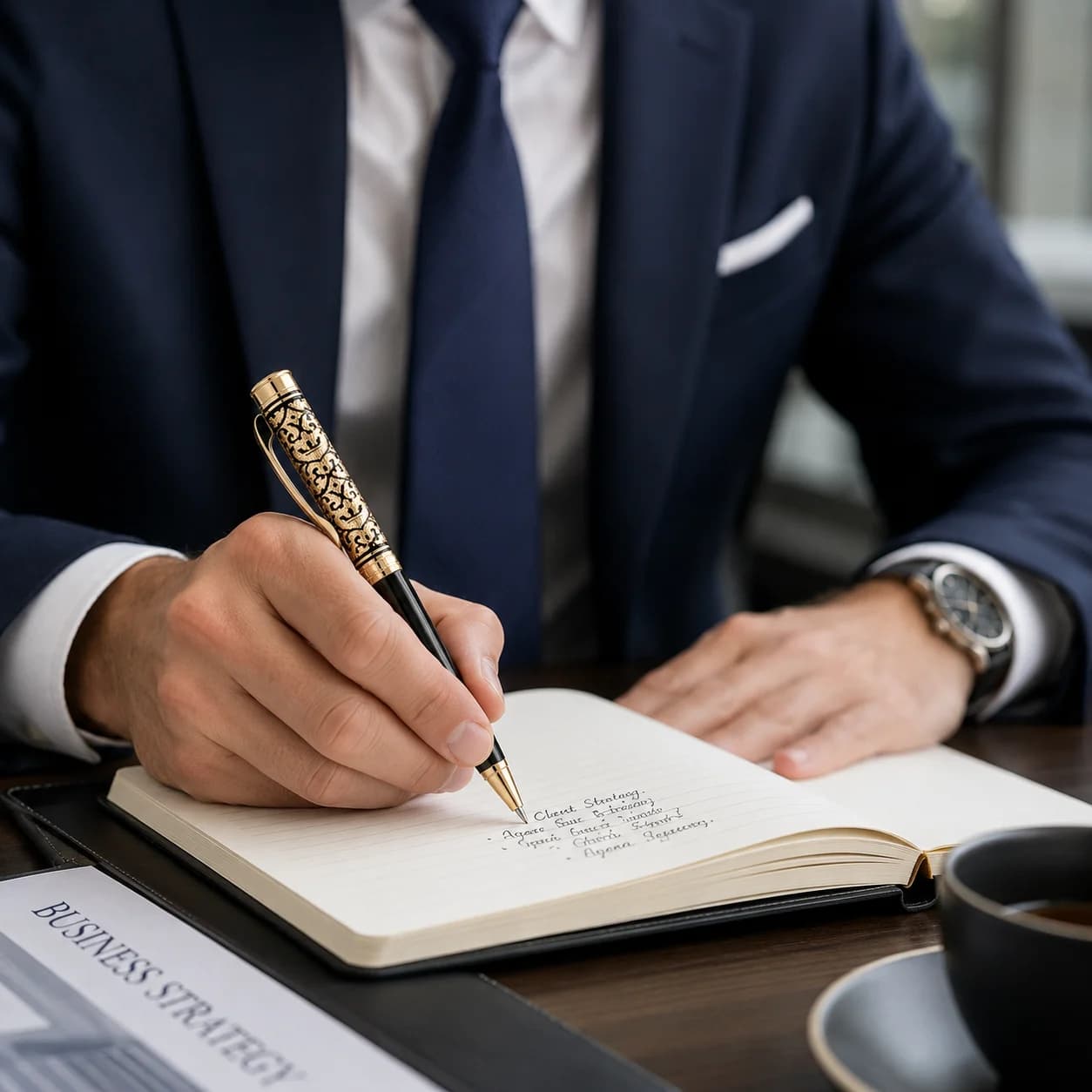 Luxury Black & Gold Executive Ball Pen view 3