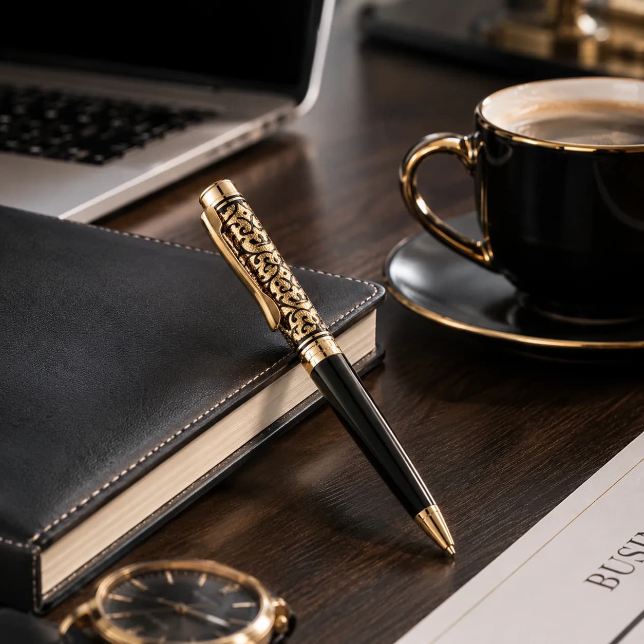 Luxury Black & Gold Executive Ball Pen view 5