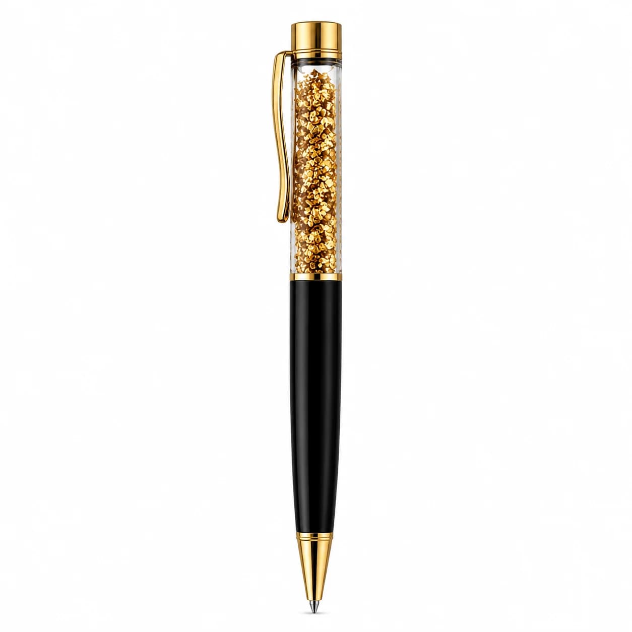 Luxury Crystal Ball Pen With Gold Flake Design view 1