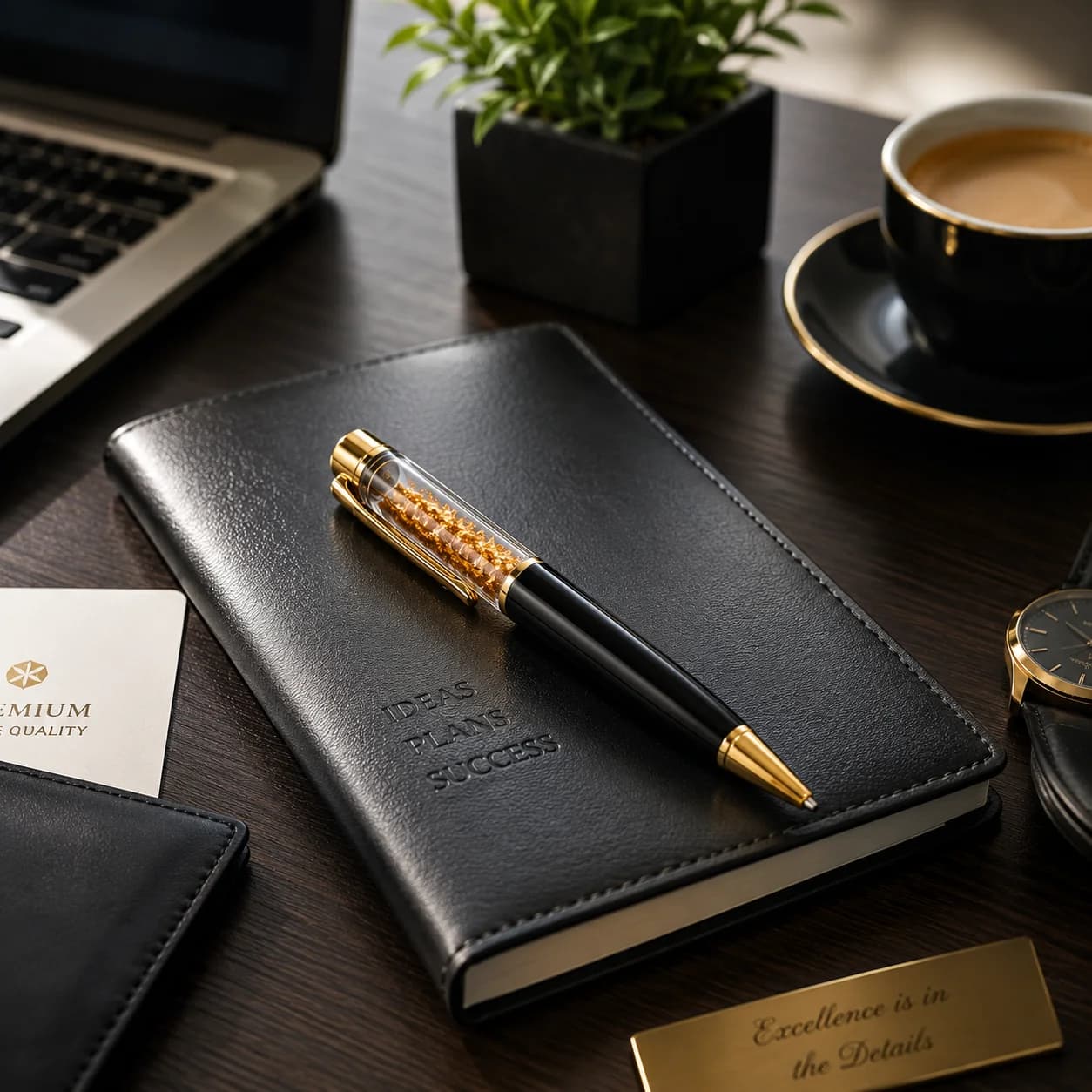 Luxury Crystal Ball Pen With Gold Flake Design view 5