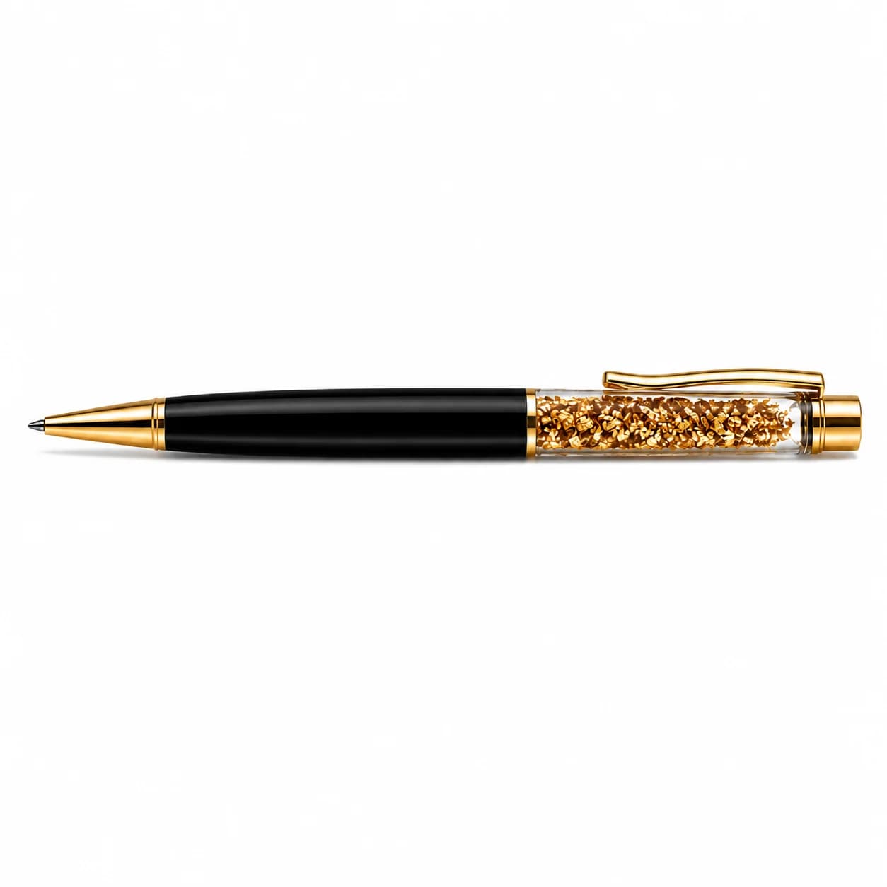 Luxury Crystal Ball Pen With Gold Flake Design view 6