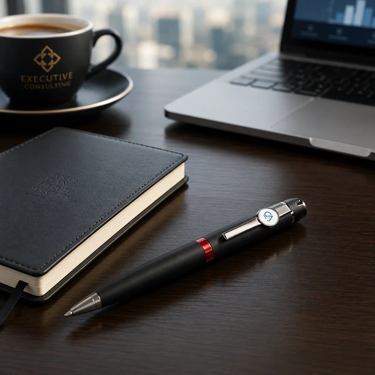 Premium Executive CA Ball Pen With Logo Accent view 6