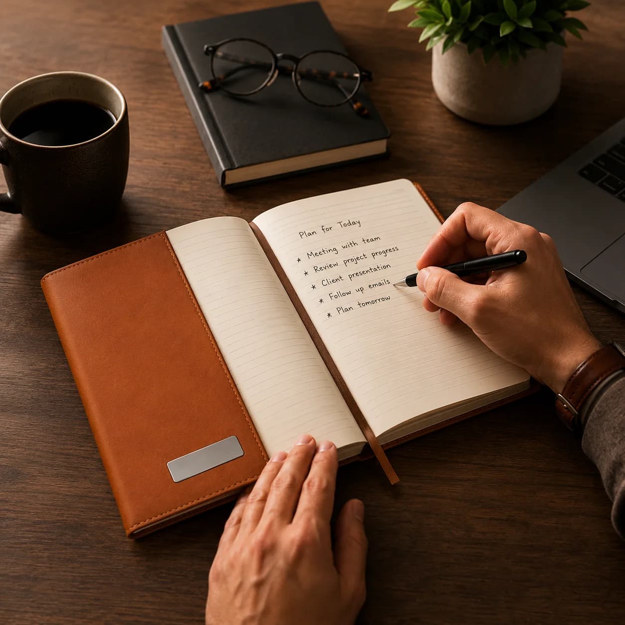 Premium Brown Textured Diary–Elegant & Professional Notebook for Everyday Use view 4