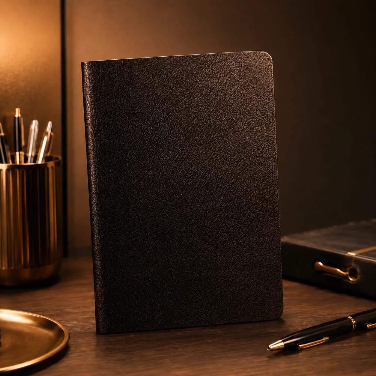 Premium Black Textured Cover Diary – Elegant & Professional Writing Companion view 4
