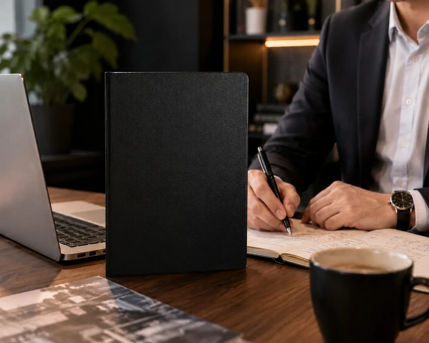 Premium Black Textured Cover Diary – Elegant & Professional Writing Companion view 5