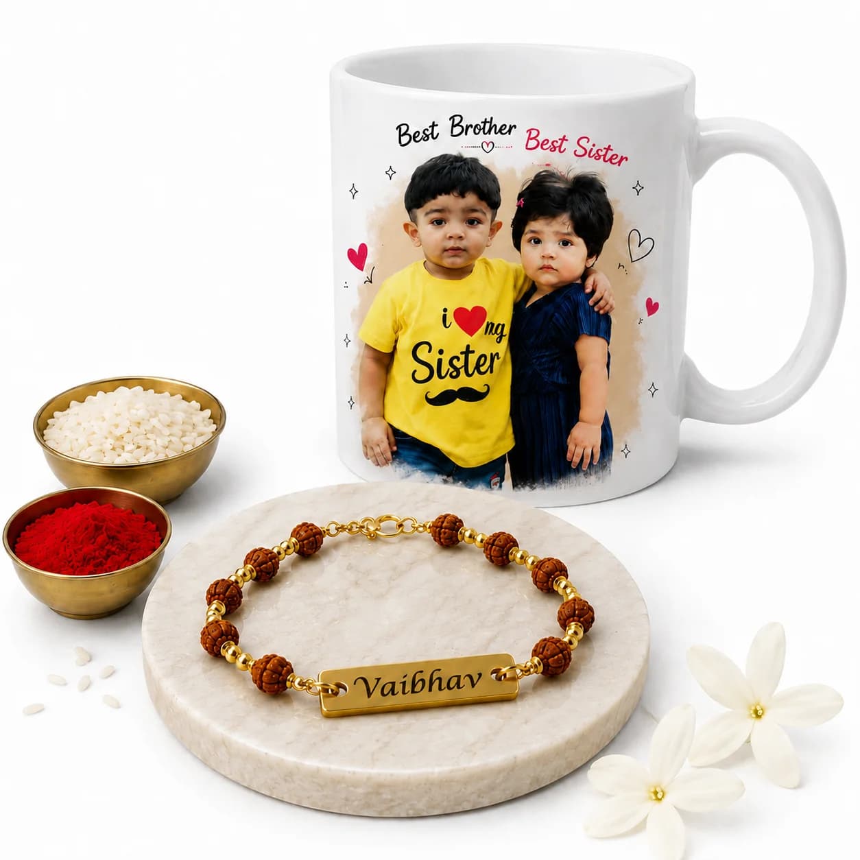 Personalized Rakhi Gift Set for Brother & Sister