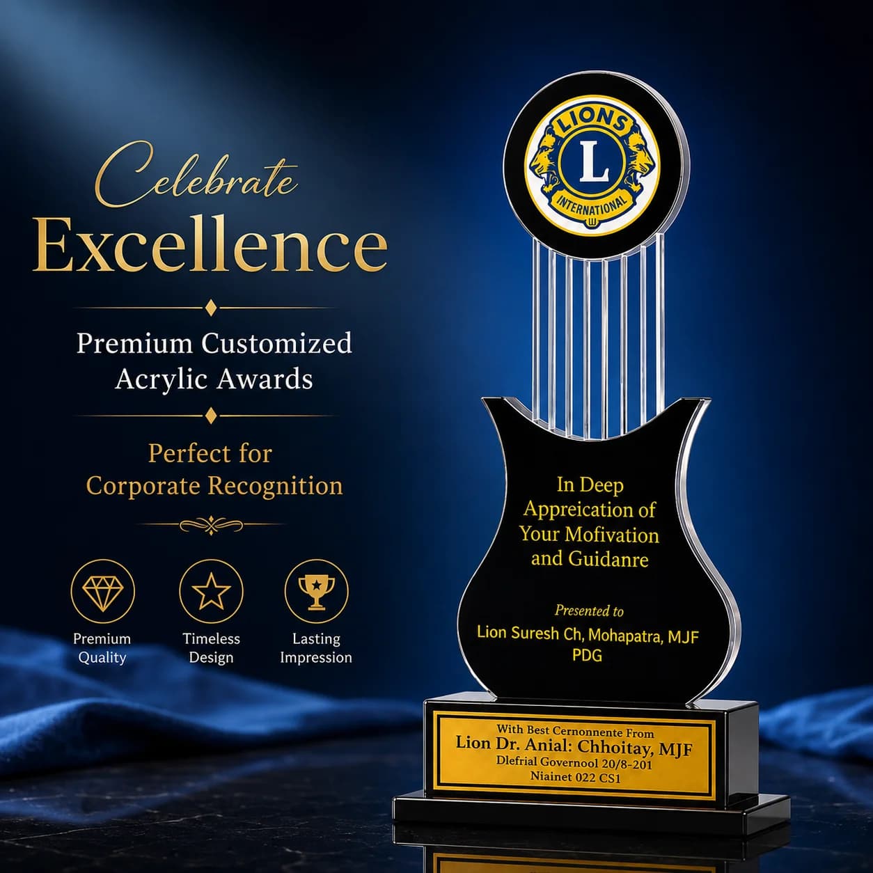 Premium Customized Acrylic Trophy Award view 6