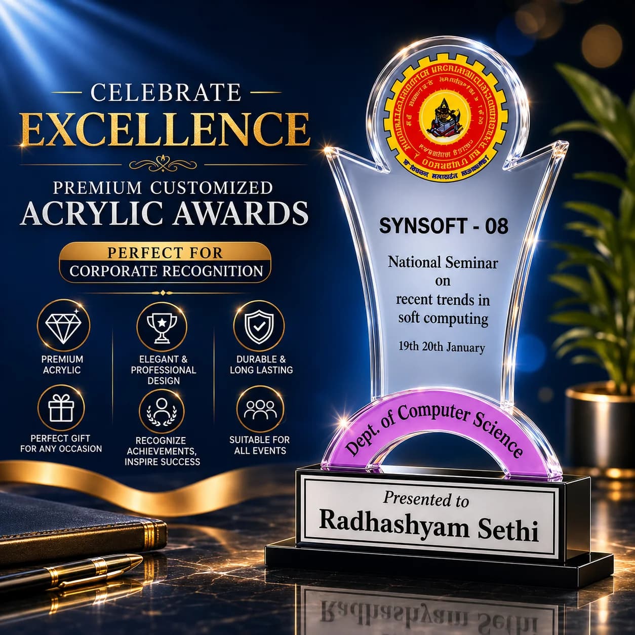 Customized Acrylic Trophy Award view 6