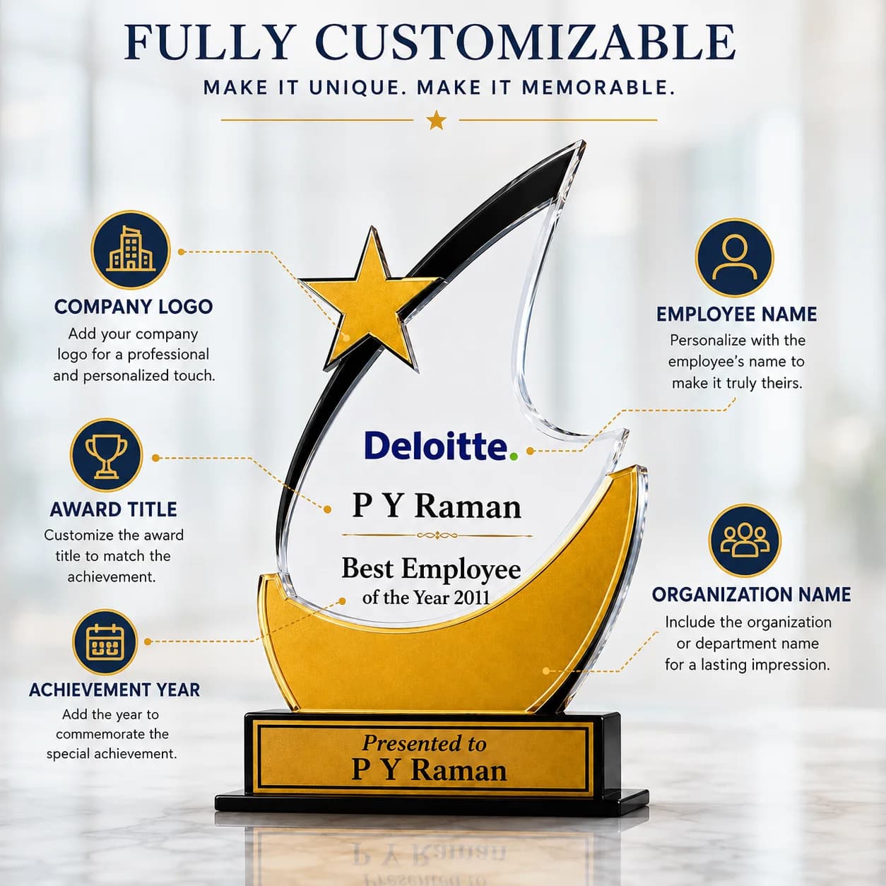 Customized Acrylic Trophy Award view 5