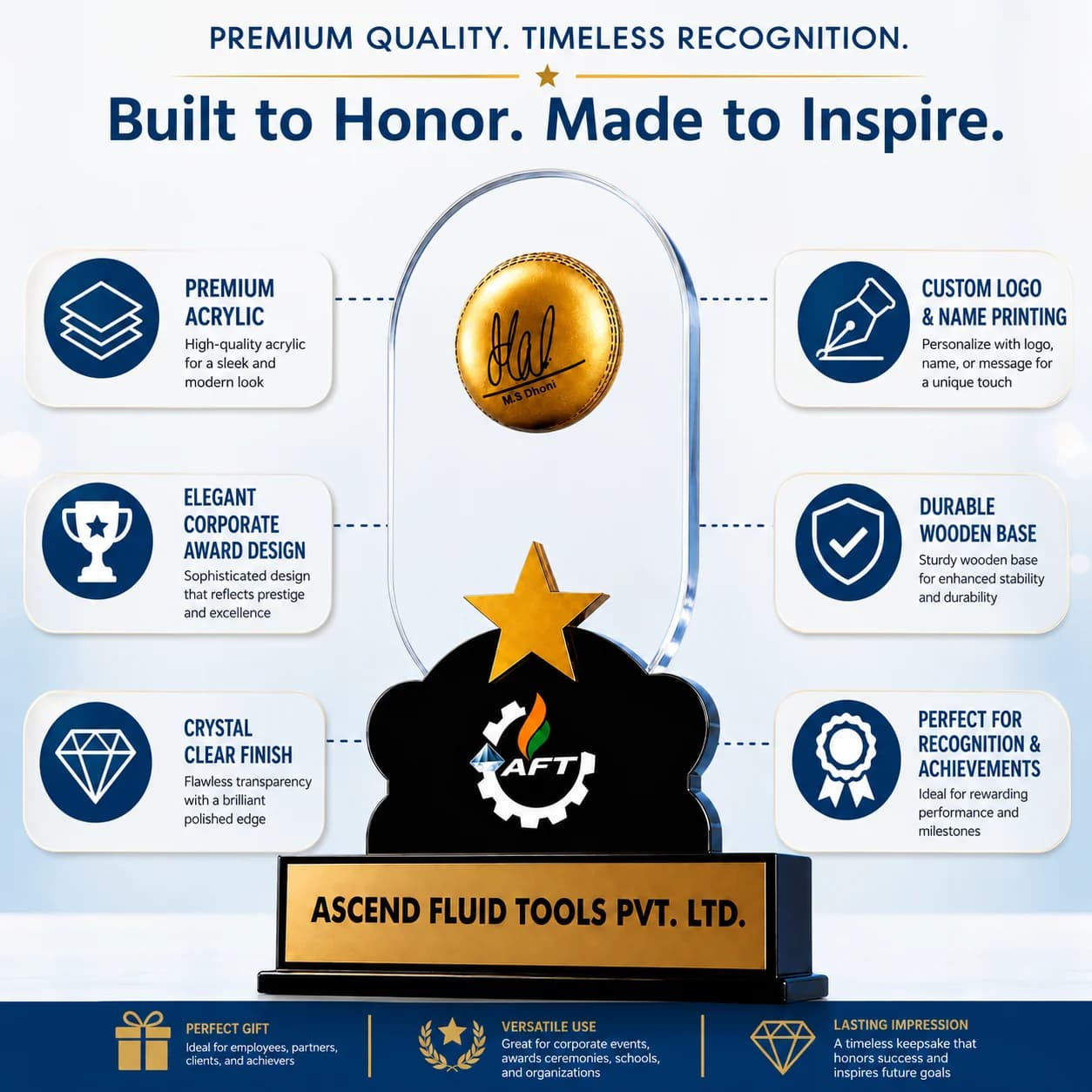 Premium Personalized Award for Corporate Recognition, Sports Events, Employee Appreciation & Achievements view 4
