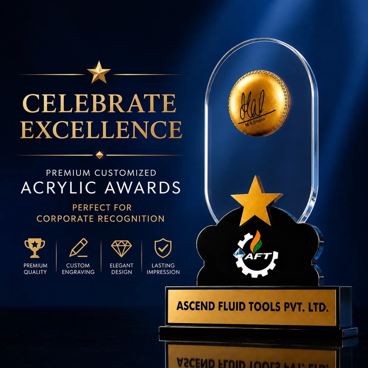 Premium Personalized Award for Corporate Recognition, Sports Events, Employee Appreciation & Achievements view 6