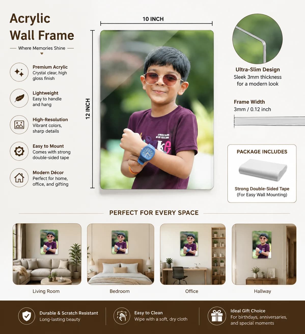Premium Acrylic Wall Frame Photo Frame Size: 8x10 Inch view 4