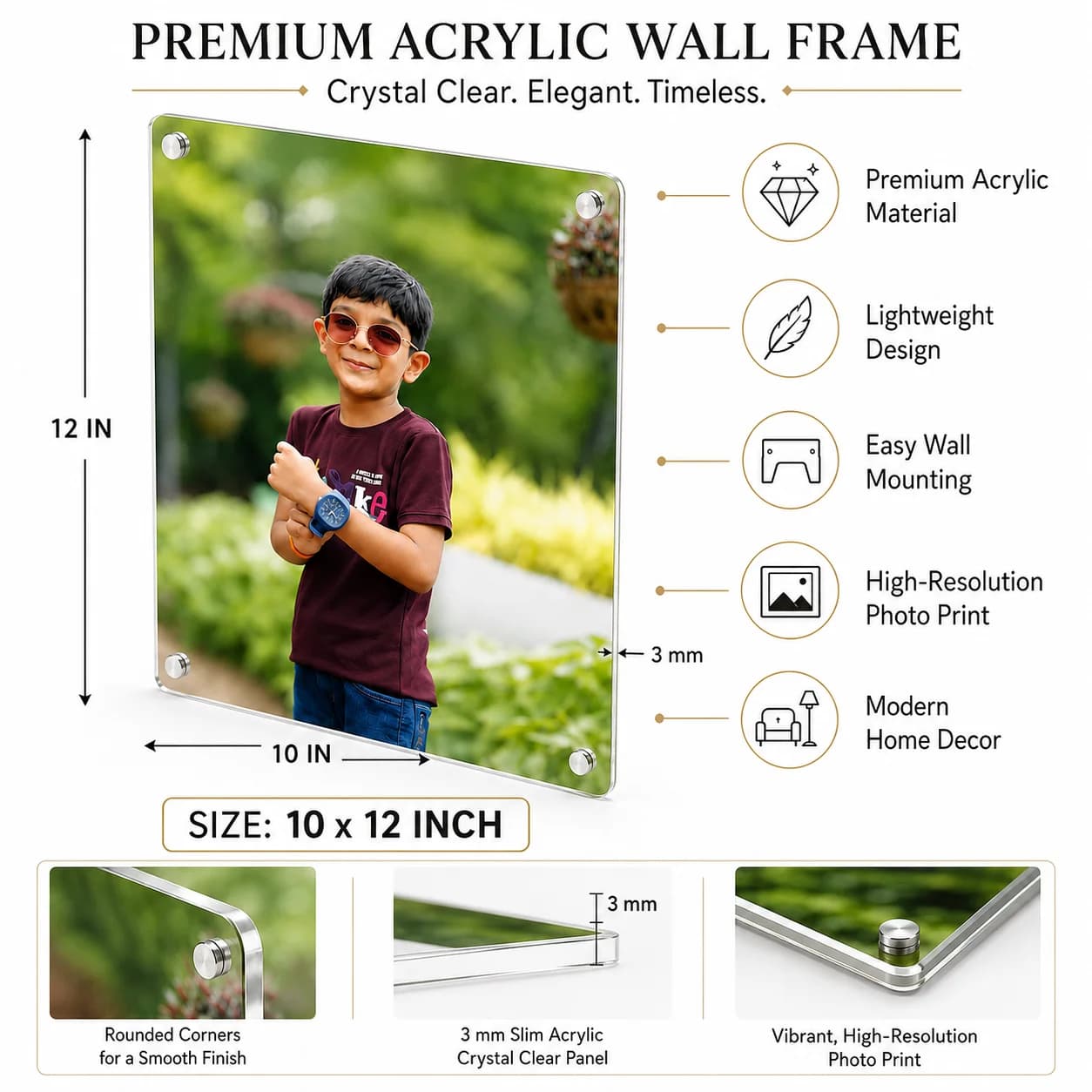 Premium Acrylic Wall Frame Photo Frame Size: 8x10 Inch view 5