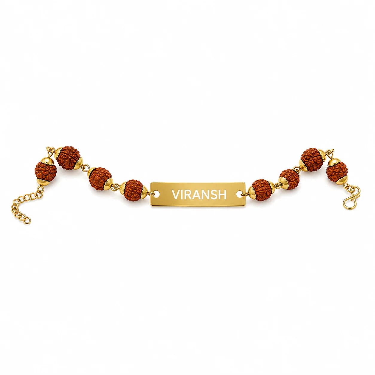 Custom Engraved Gold Finish Name Plate Rakhi