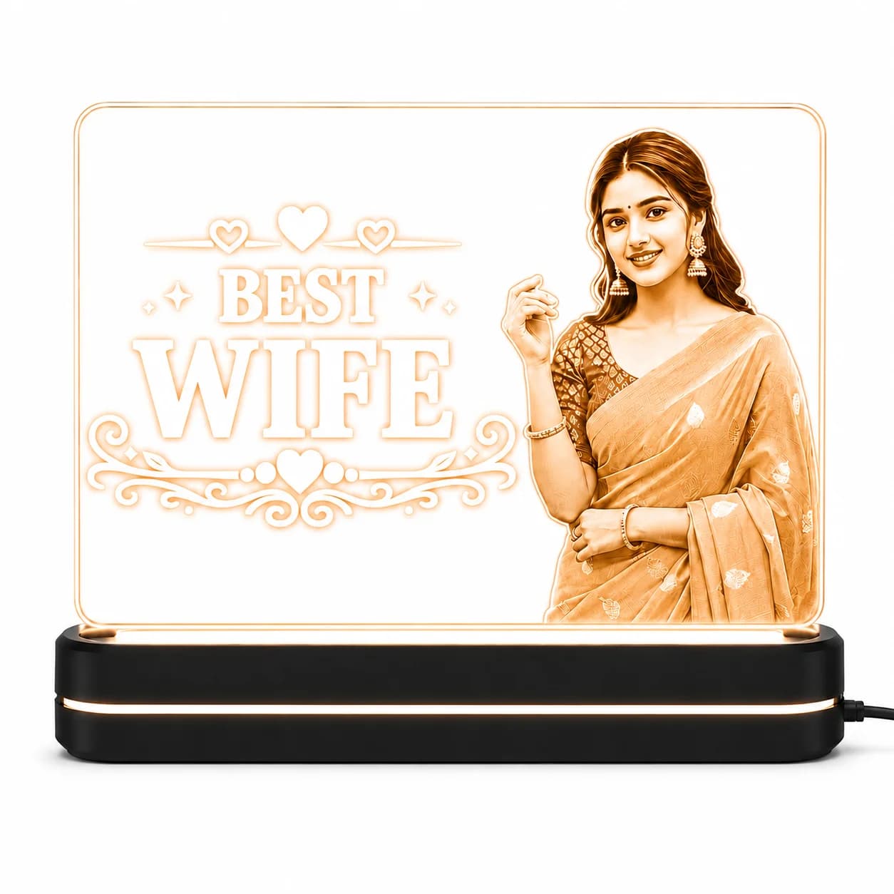 Personalized Best Mom & Dad Acrylic LED Night Lamp view 2