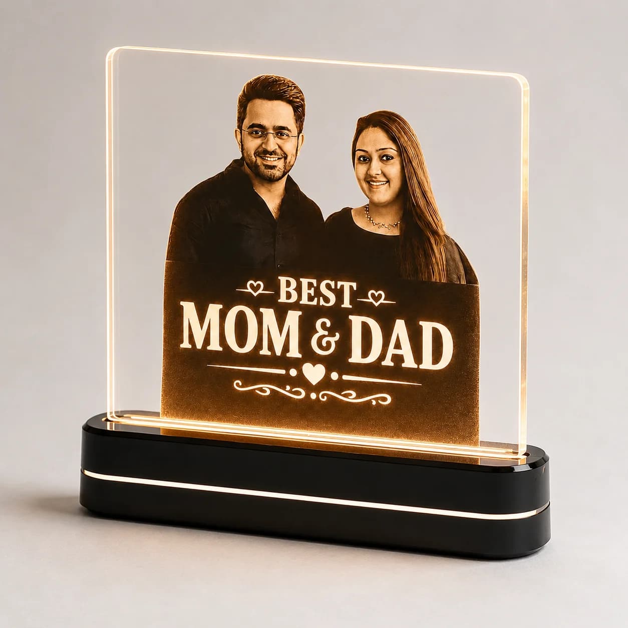 Custom Photo Engraved Light | Anniversary, Birthday & Parents Appreciation Gift view 3