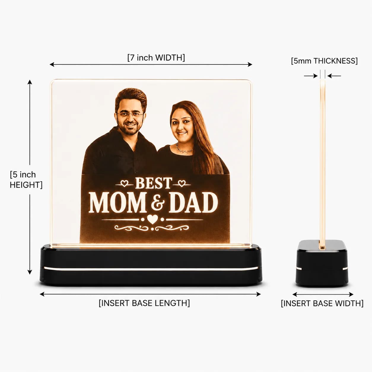 Custom Photo Engraved Light | Anniversary, Birthday & Parents Appreciation Gift view 6