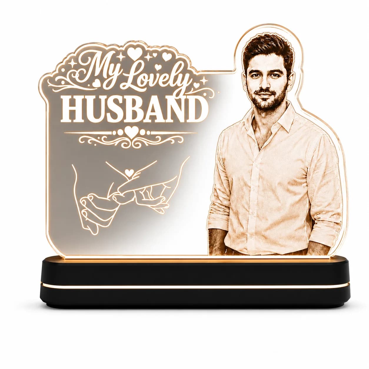 Personalized Acrylic LED Photo Lamp for Husband view 2