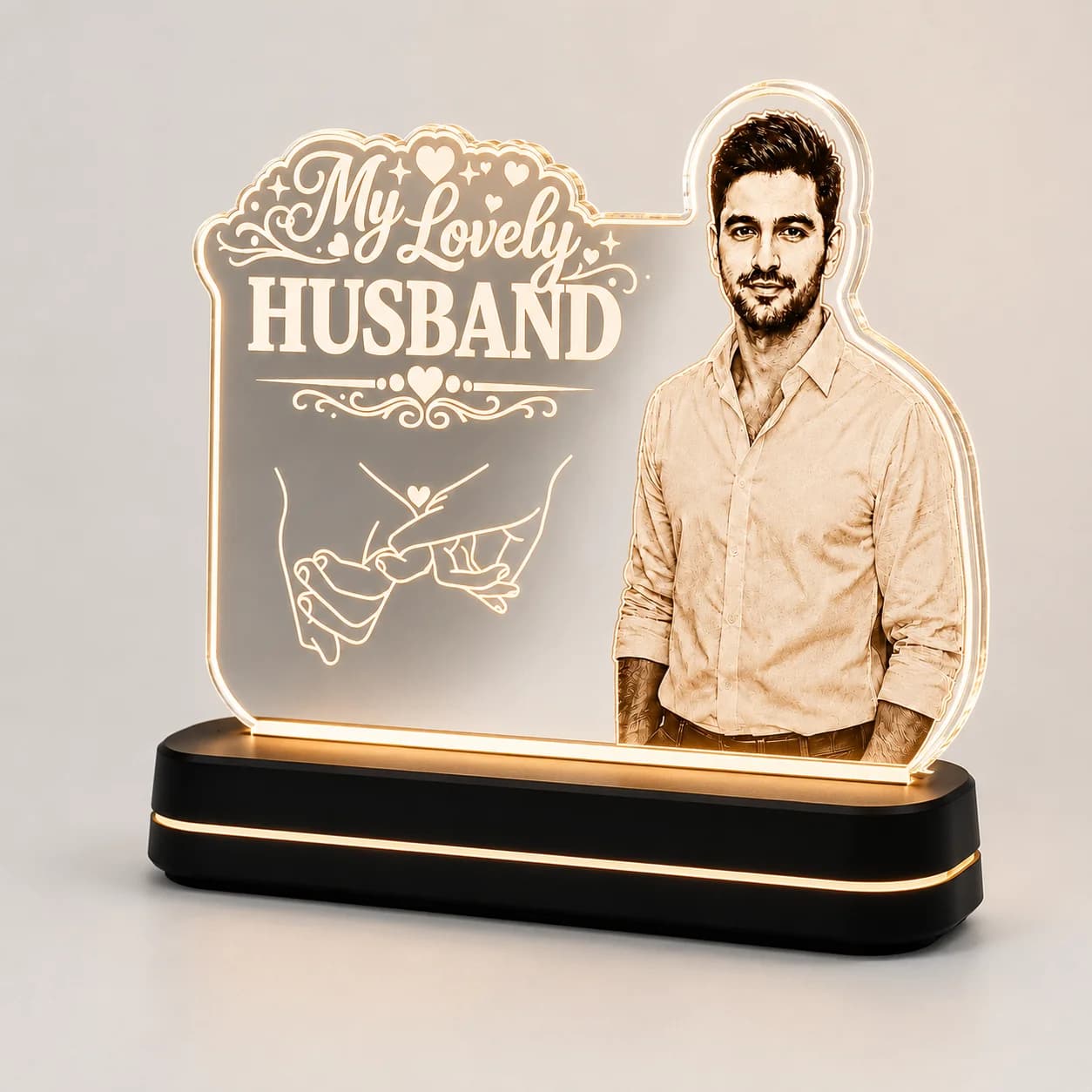 Personalized Acrylic LED Photo Lamp for Husband view 3