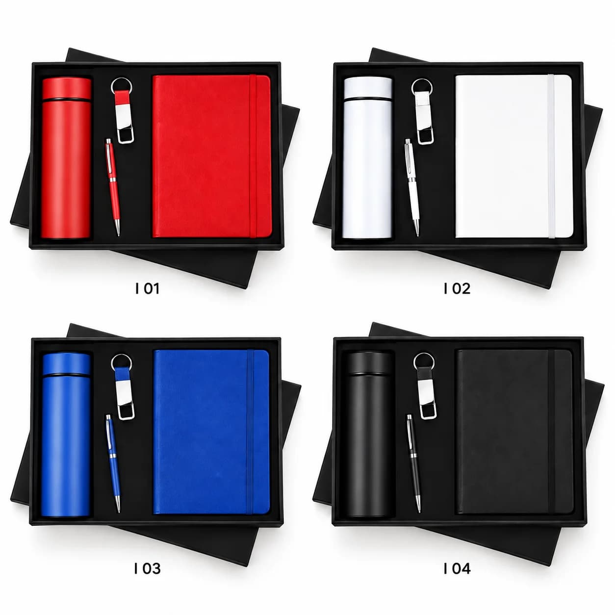 Customized Corporate Gift Set – Personalized Diary, Pen, Keychain & Temperature Bottle | Premium Office Gift Combo view 2