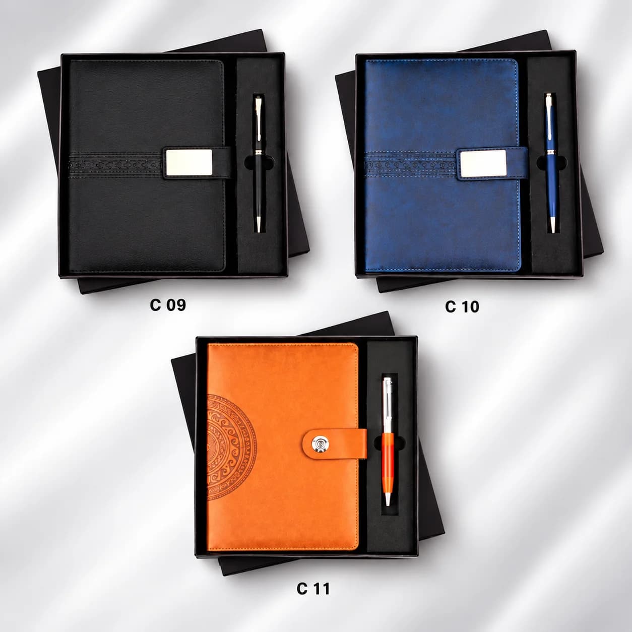 Personalized Orange Leatherette Diary & Pen Gift Set | Premium Corporate Gift view 2