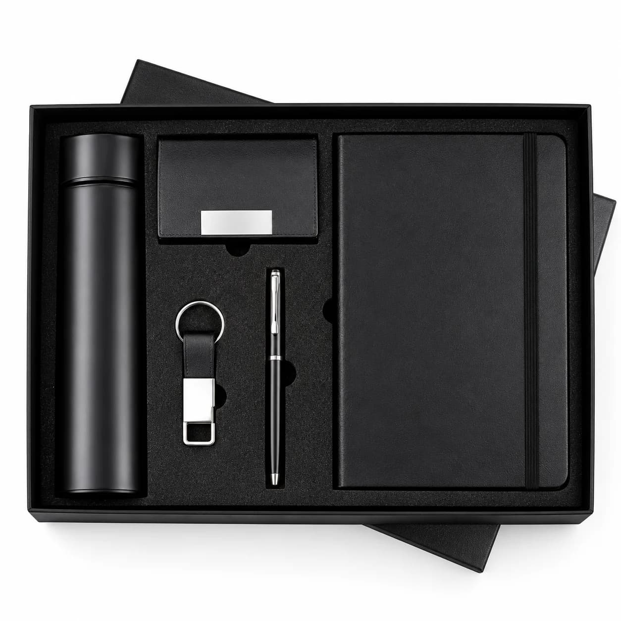 Premium Executive Corporate Gift Set – Vacuum Bottle, Notebook, Wallet, Keychain & Metal Pen