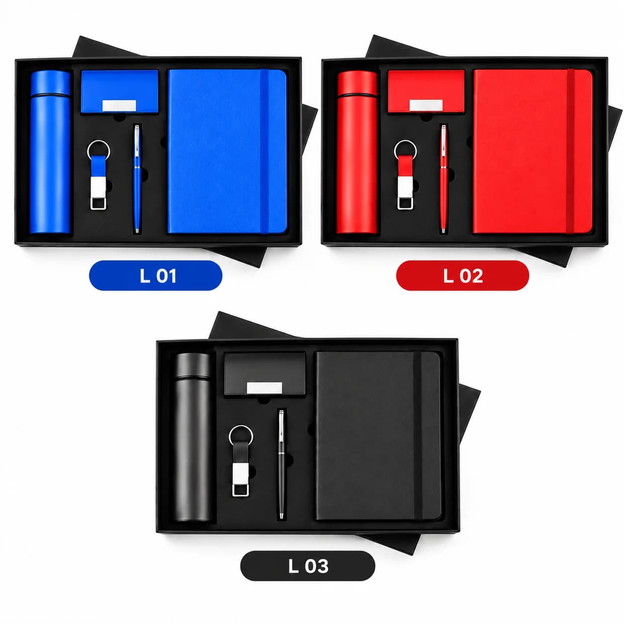 Premium Executive Corporate Gift Set – Vacuum Bottle, Notebook, Wallet, Keychain & Metal Pen view 2