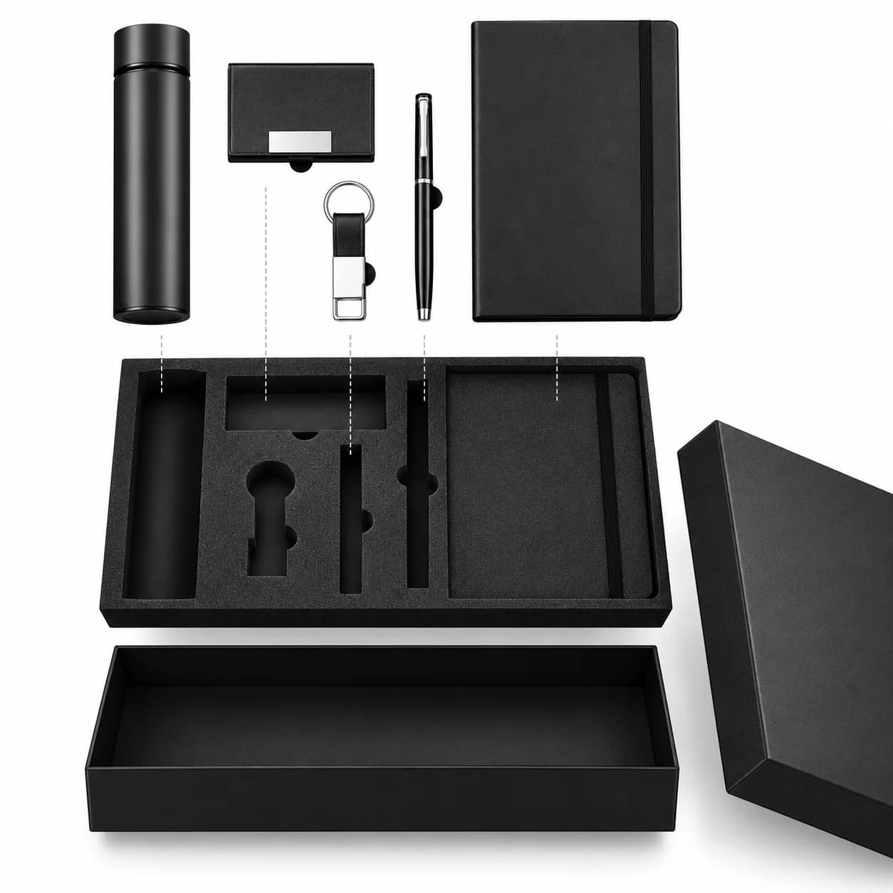 Premium Executive Corporate Gift Set – Vacuum Bottle, Notebook, Wallet, Keychain & Metal Pen view 3
