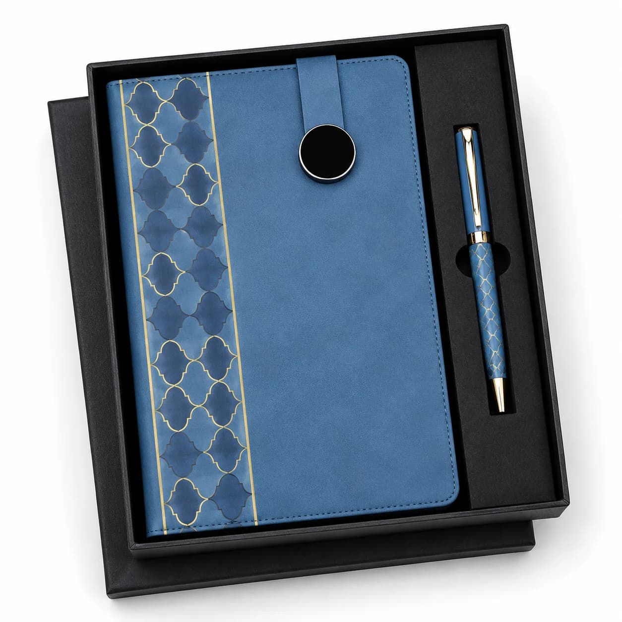 Premium Blue Executive Notebook & Pen Gift Set | Elegant Corporate Gift Box view 1
