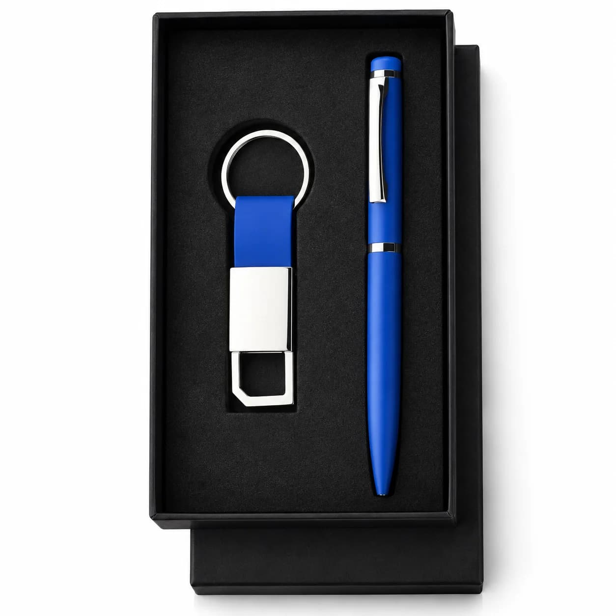 Premium Blue Pen & Keychain Gift Set | Elegant Corporate Gift Set with Luxury Presentation Box