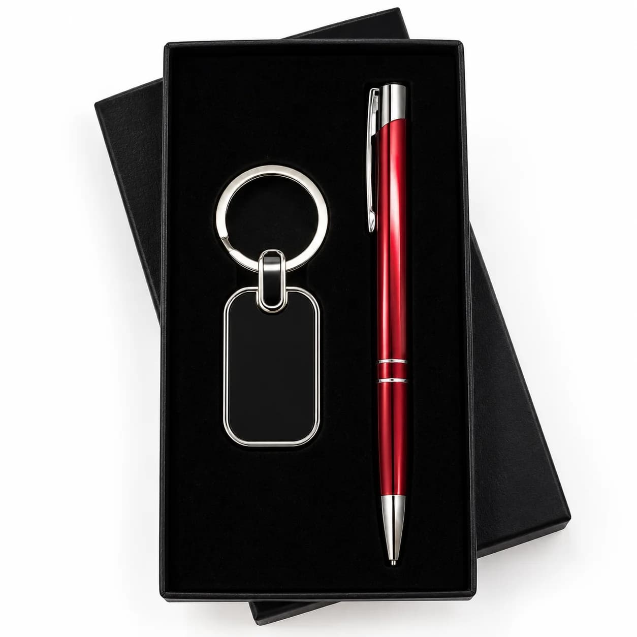 Premium Red Pen & Keychain Gift Set | Elegant Corporate Gift Set with Luxury Presentation Box view 1