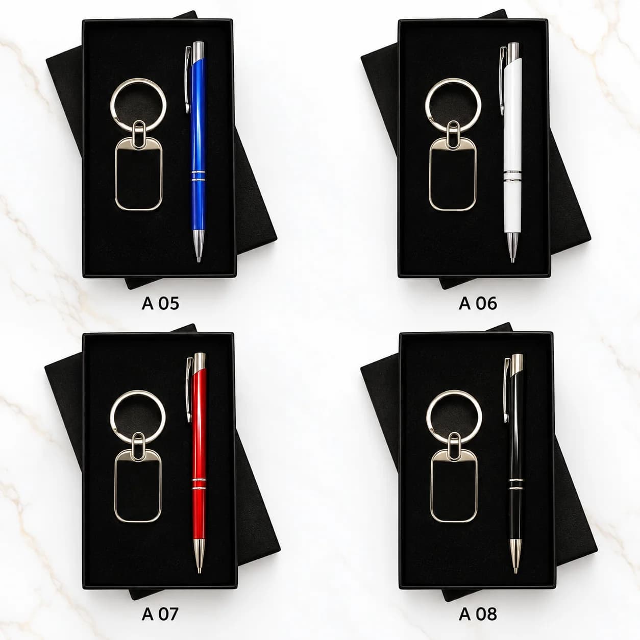 Premium Red Pen & Keychain Gift Set | Elegant Corporate Gift Set with Luxury Presentation Box view 2
