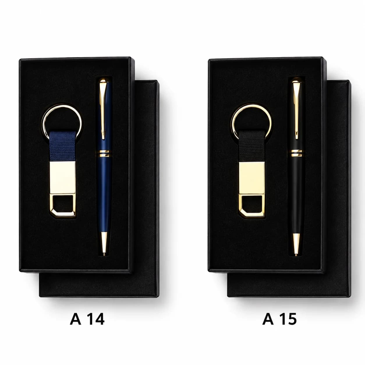 Premium Black & Gold Pen and Keychain Gift Set | Luxury Executive Corporate Gift Box view 2
