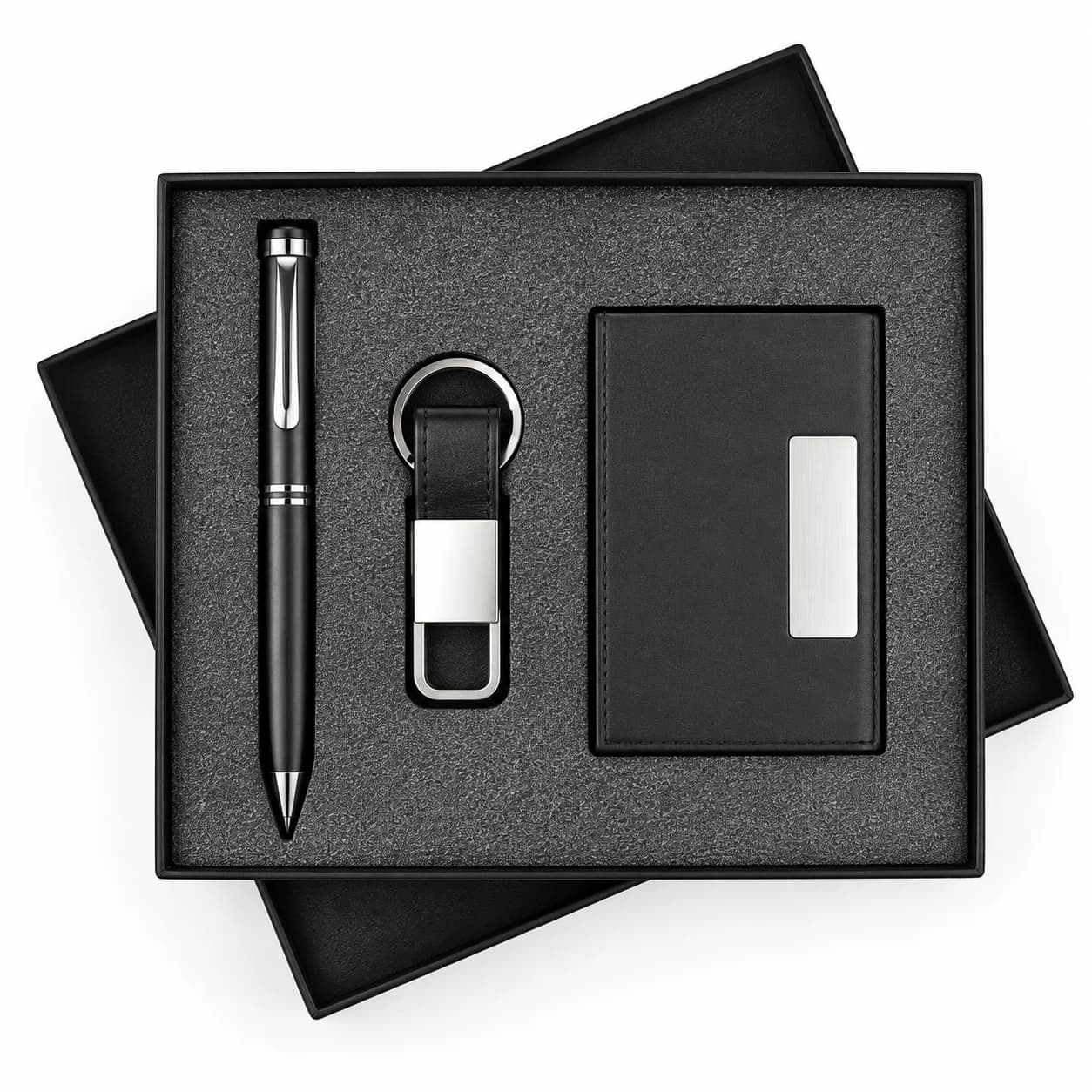 Premium Orange Notebook, Pen & Keychain Gift Set | Executive Corporate Gift Box view 2