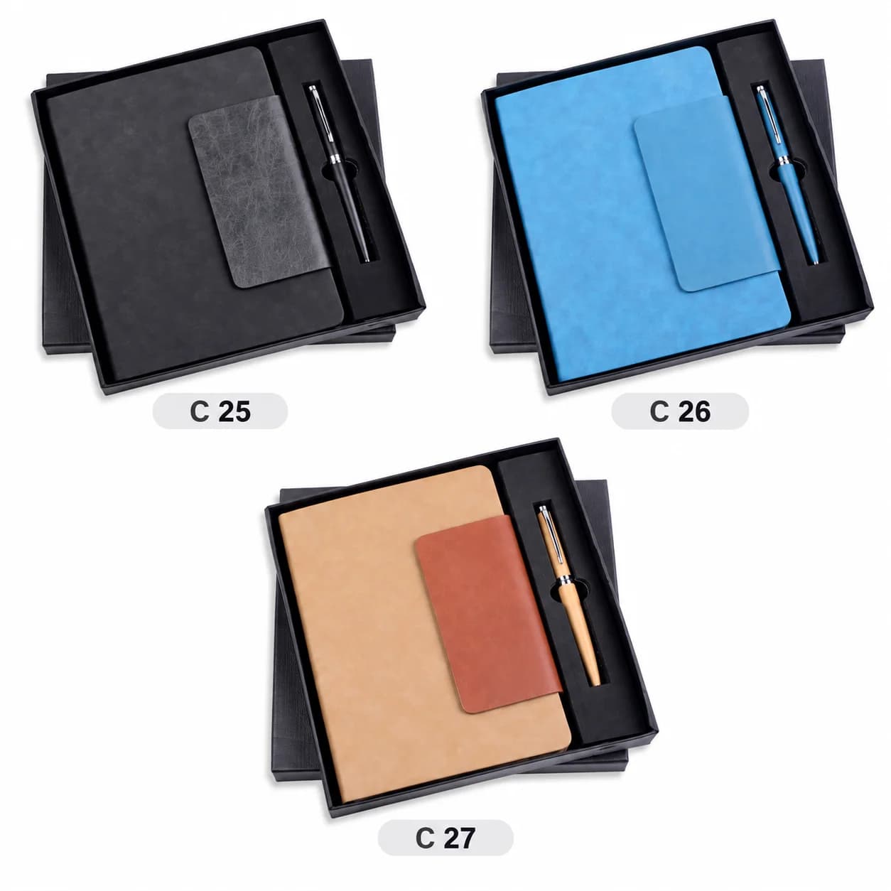 Premium A5 Notebook & Wooden Pen Gift Set | Elegant Corporate Gift Set with Leather Finish Notebook view 2