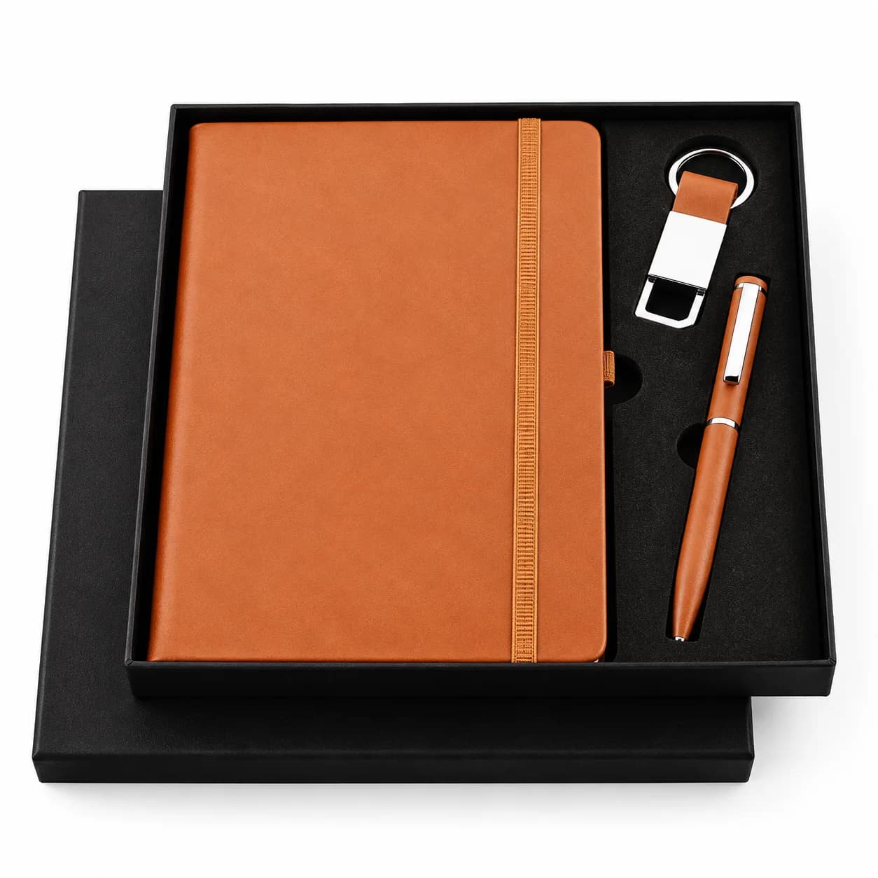 Premium Personalized Notebook, Pen & Keychain Gift Set – Elegant Corporate Gift Set with Luxury Gift Box view 1