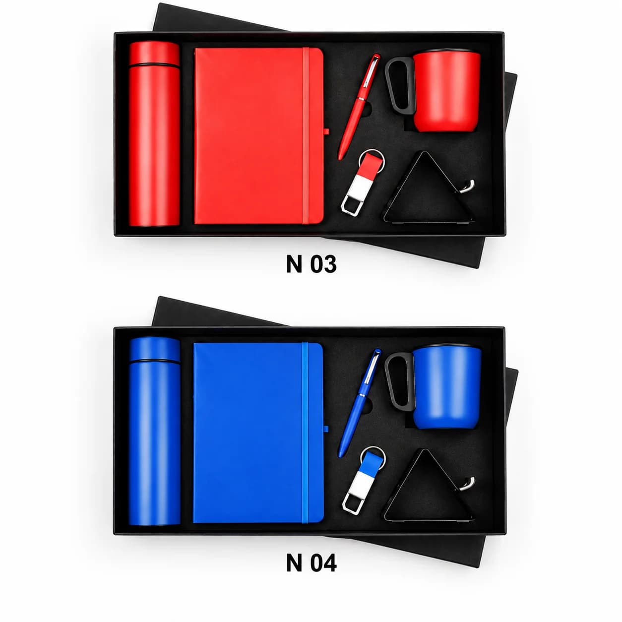 Premium Red & Black Corporate Gift Set – 6-Piece Executive Gift Hamper with Notebook, Bottle, Mug, Pen, Keychain & Card Holder view 2